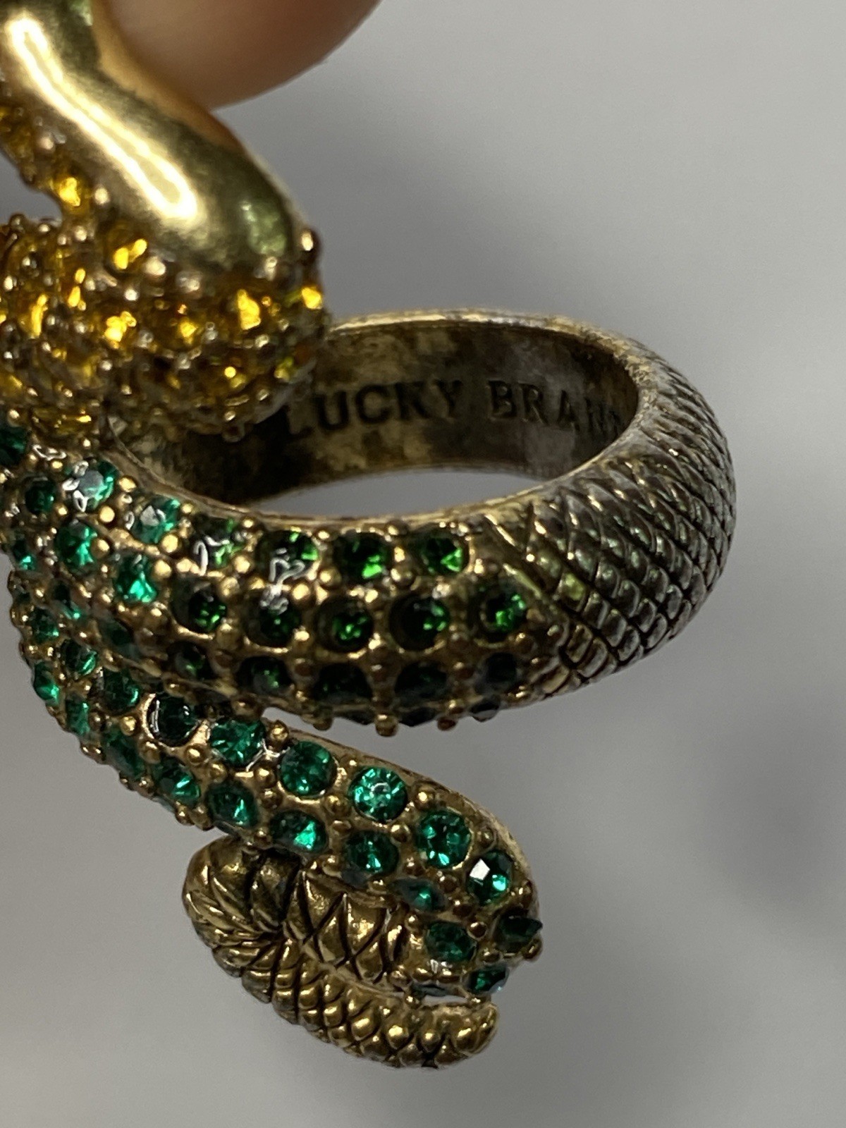 Eclectic Statement Snake Ring! Lucky Brand Size 6, 2 inches long!