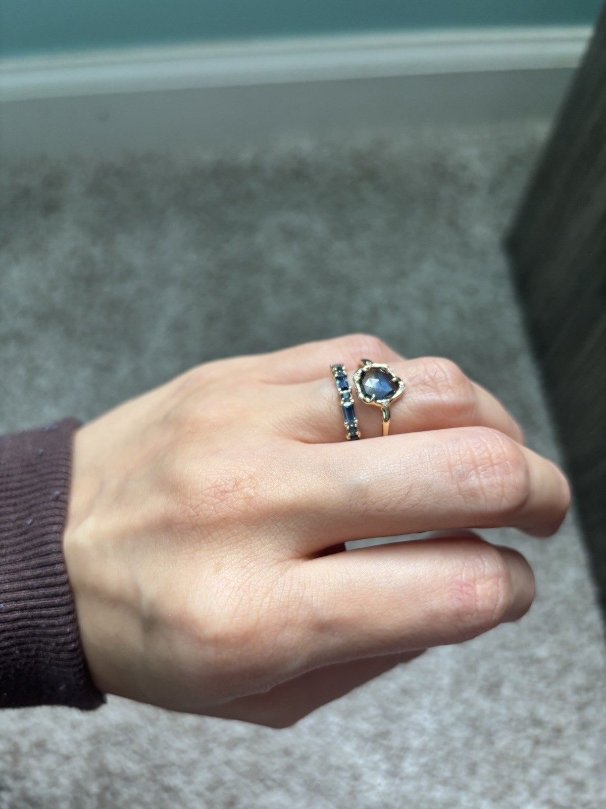 14 K Yellow Gold Sirciam Blue Sapphire Ring orginally $2,640