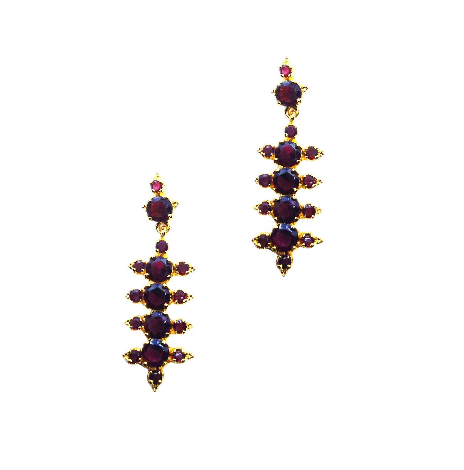 18K gold plated gems stone setted bollywood style dangle earrings collections