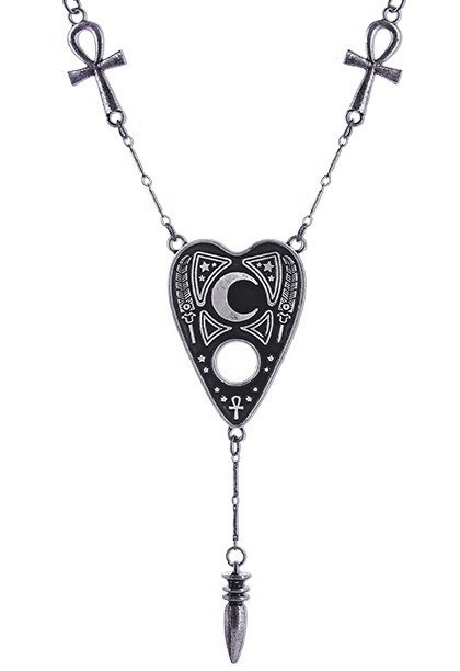 Restyle Goth Ouija Spirit Board Necklace with Ankh, Cross, Karnak and Pendulum