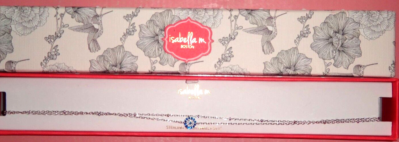 ISABELLA M. Women’s Sterling Silver EVIL EYE Double Chain Bracelet MADE IN ITALY