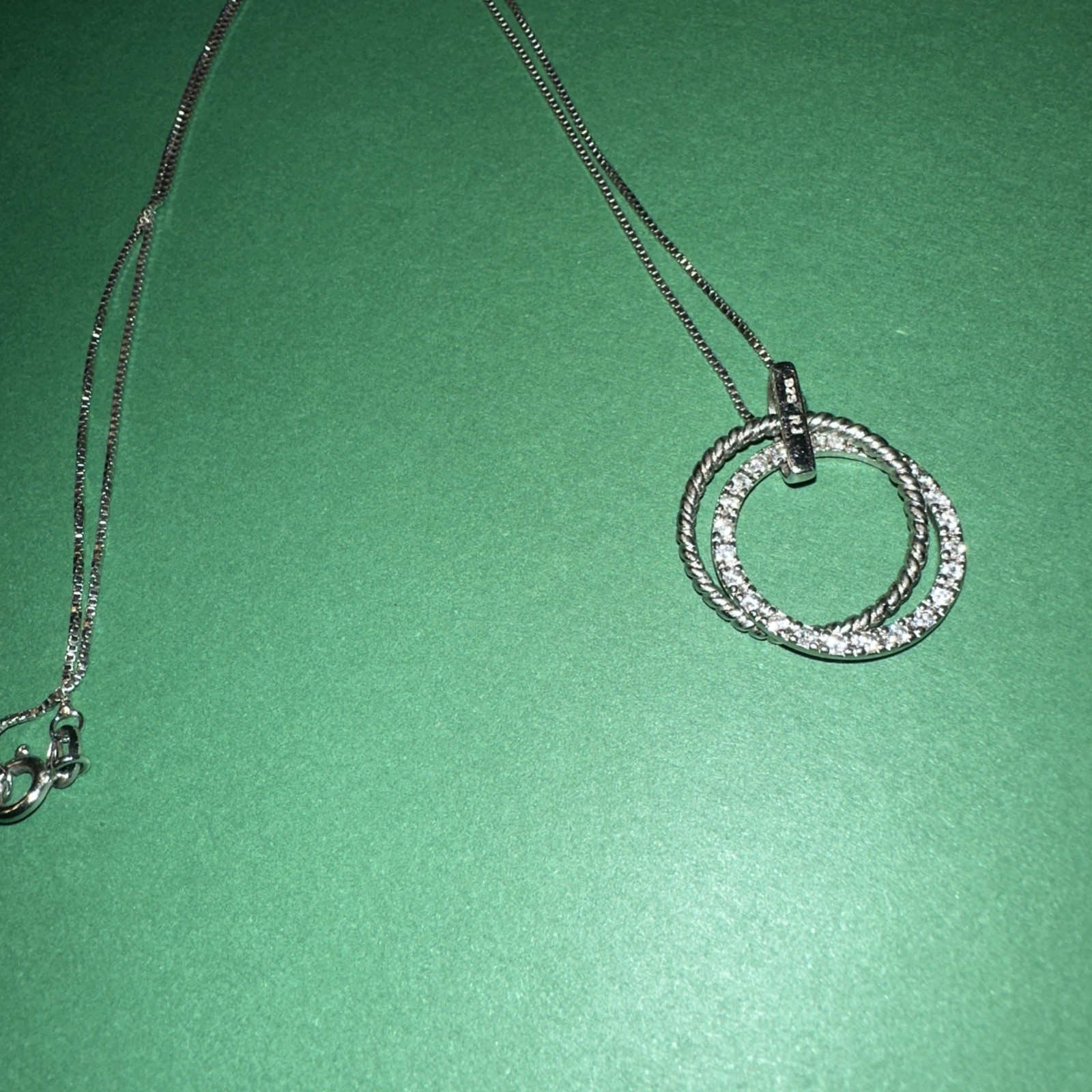 Sterling Silver Polished 2 Strand Twisted Circles 18” Necklace