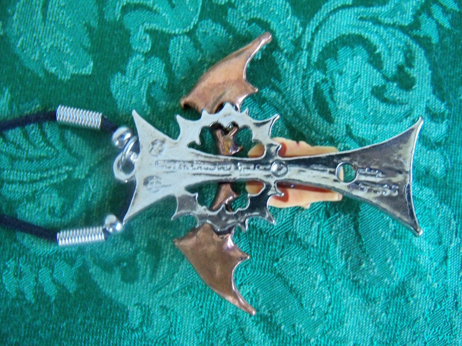 Goth Style Necklaces & Keychain Winded Skulls Sword & Snake Dagger Lot of Three