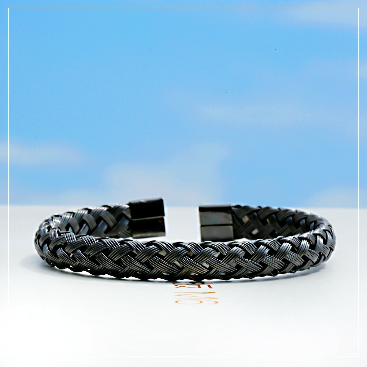Luxury Stainless Steel Wire Braided Open Cuff Charm Wristband Bangle Bracelets