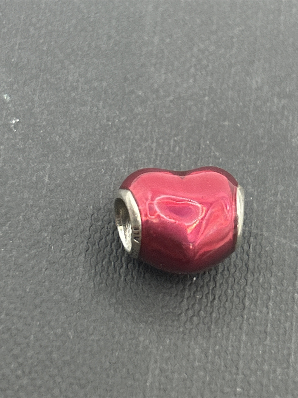 Genuine Pandora Silver “In My Heart” Charm – Fuchsia Heart Beat – 791814EN62