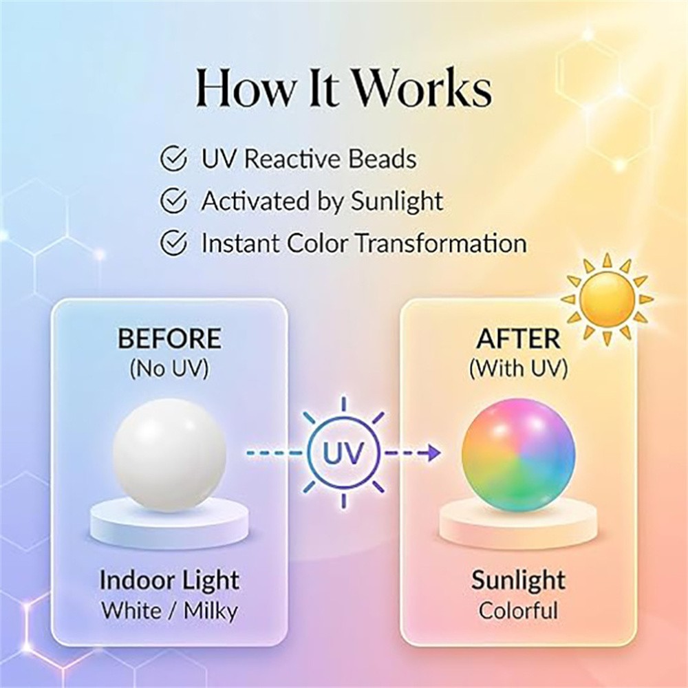 UV Reactive Dopamine Necklace Colorful Rainbow Beaded Mood Jewelry Set Gift