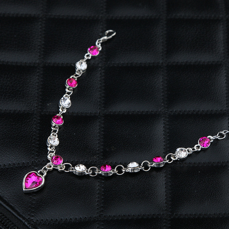 Fashion Women Heart of Ocean Crystal Rhinestone Bangle Bracelet Elegant Jewelry