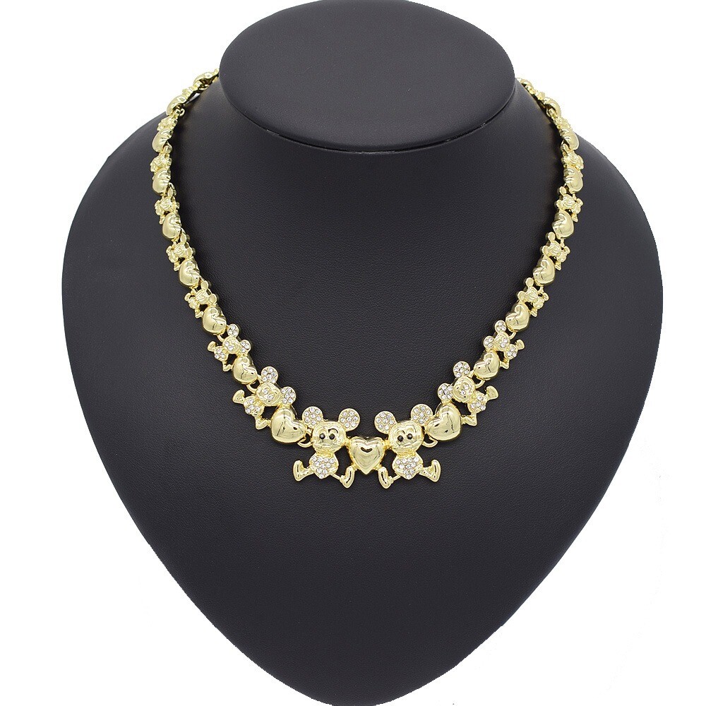 Children’s Hugs & Kisses XOXO 18k Real Gold Plated Layered Necklace Set