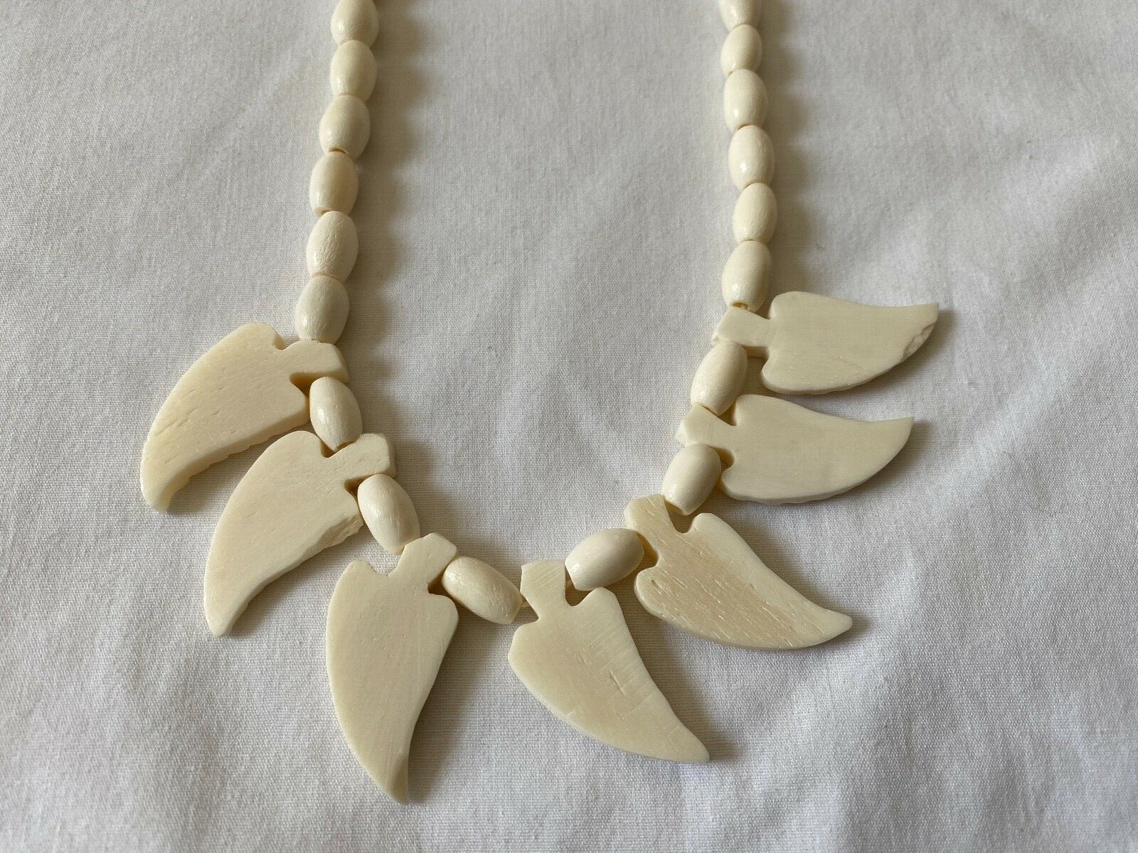 Egyptian Camel Tree Leaf Necklace Hand Carved Very Unique 18″