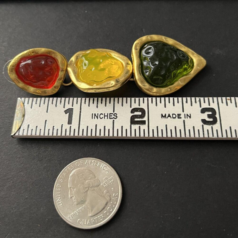 Multicolor Poured Resin Dangle Gold Green Red Earrings