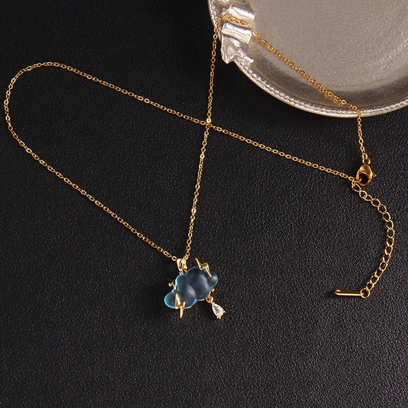Lightning Cloud necklace, ladies’ pendant, Teardrop necklace, birthday gift
