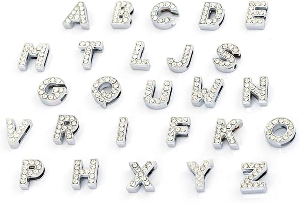 80 Rhinestone Letters A-Z Alphabet Words for DIY Jewlery 10mm Crystal