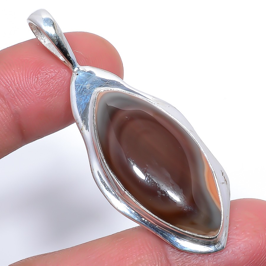 Imperial Jasper – Guadalajara 925 Silver Plated Pendant 2.11″ T16