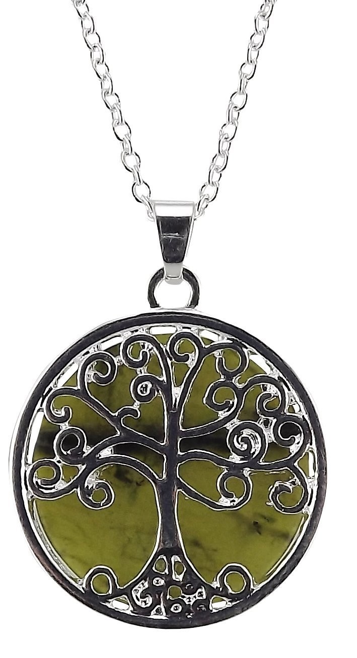 JC Walsh & Sons Irish Connemara Marble Celtic Tree of Life Reversible Pendant