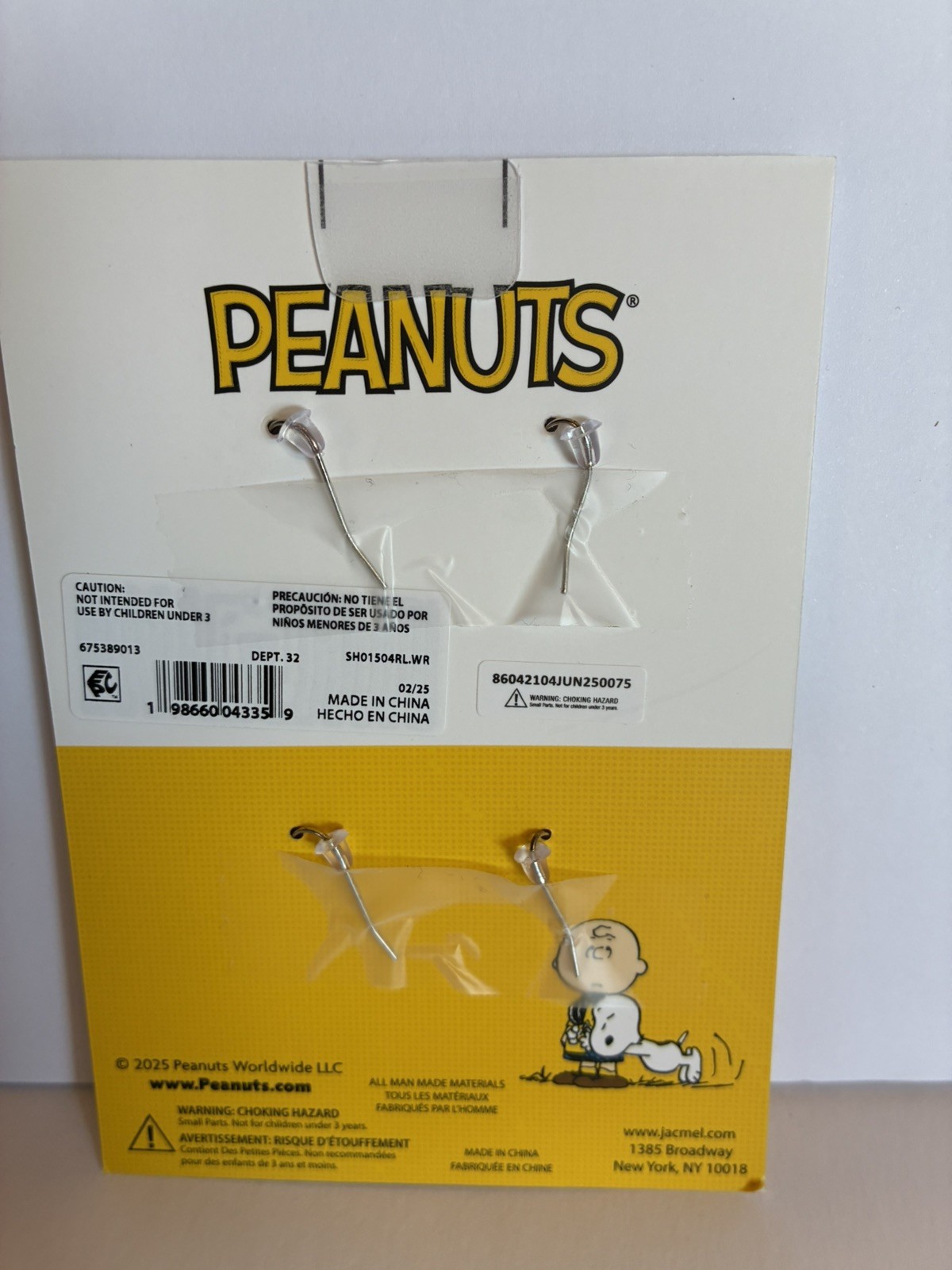 PEANUTS Snoopy Woodstock Dangle Sparkle Earrings 2025 NEW 2 Pair SENSITIVE EARS