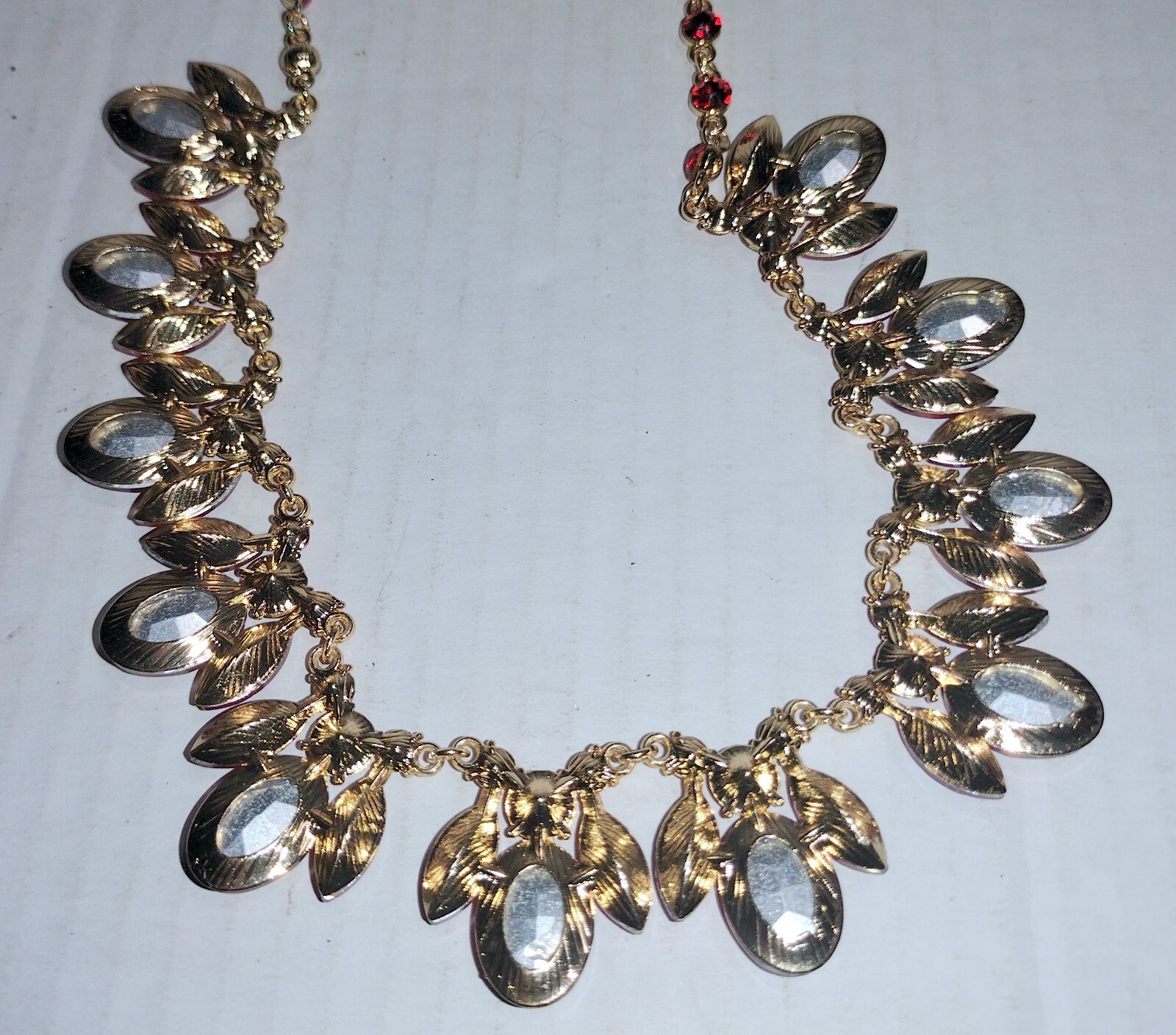 Bijoux Bar Red Gold Tone Necklace 19 inches Long