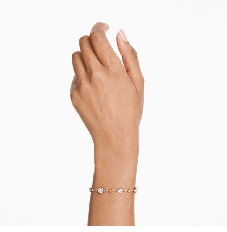 Swarovski Imber Bracelet, Round Cut, White, Rose Gold-Tone Plated 5730677 M