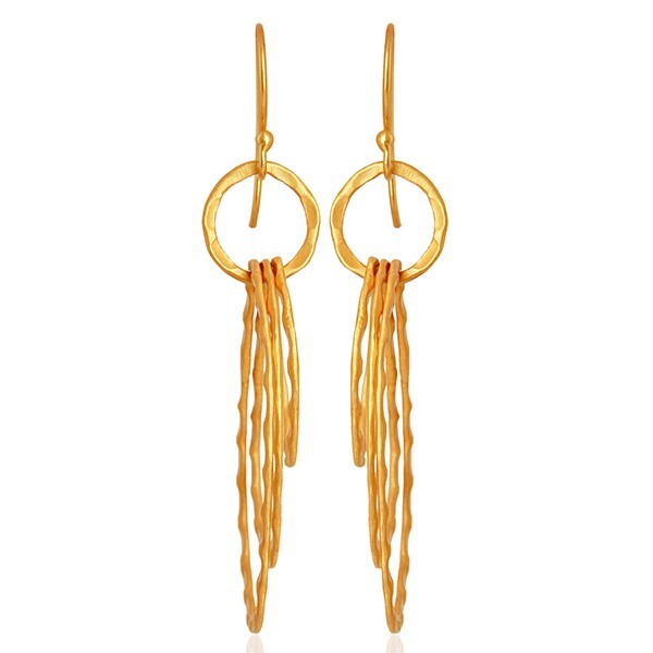 Easy To Wear Latest Design Fashion Earring Yellow Gold Handmade Jewelry For Mom