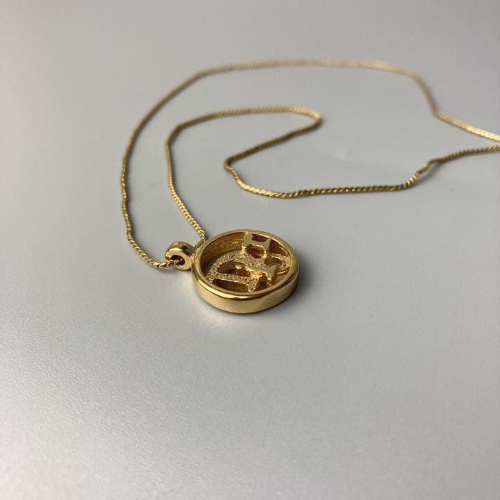 Christian Dior Logo Necklace Vintage 19.7in Chain, Gold-tone
