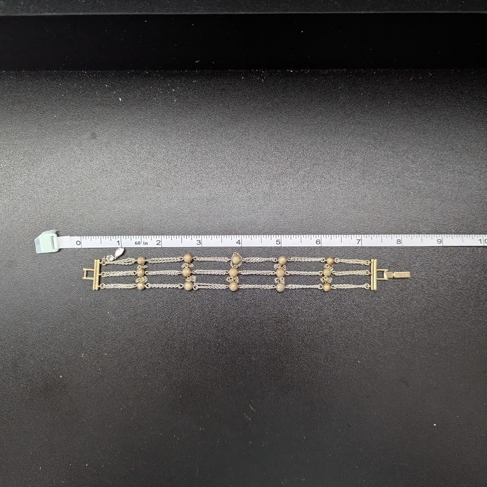 Silver Color And Champagne Gold Chain Bracelet Apt 9