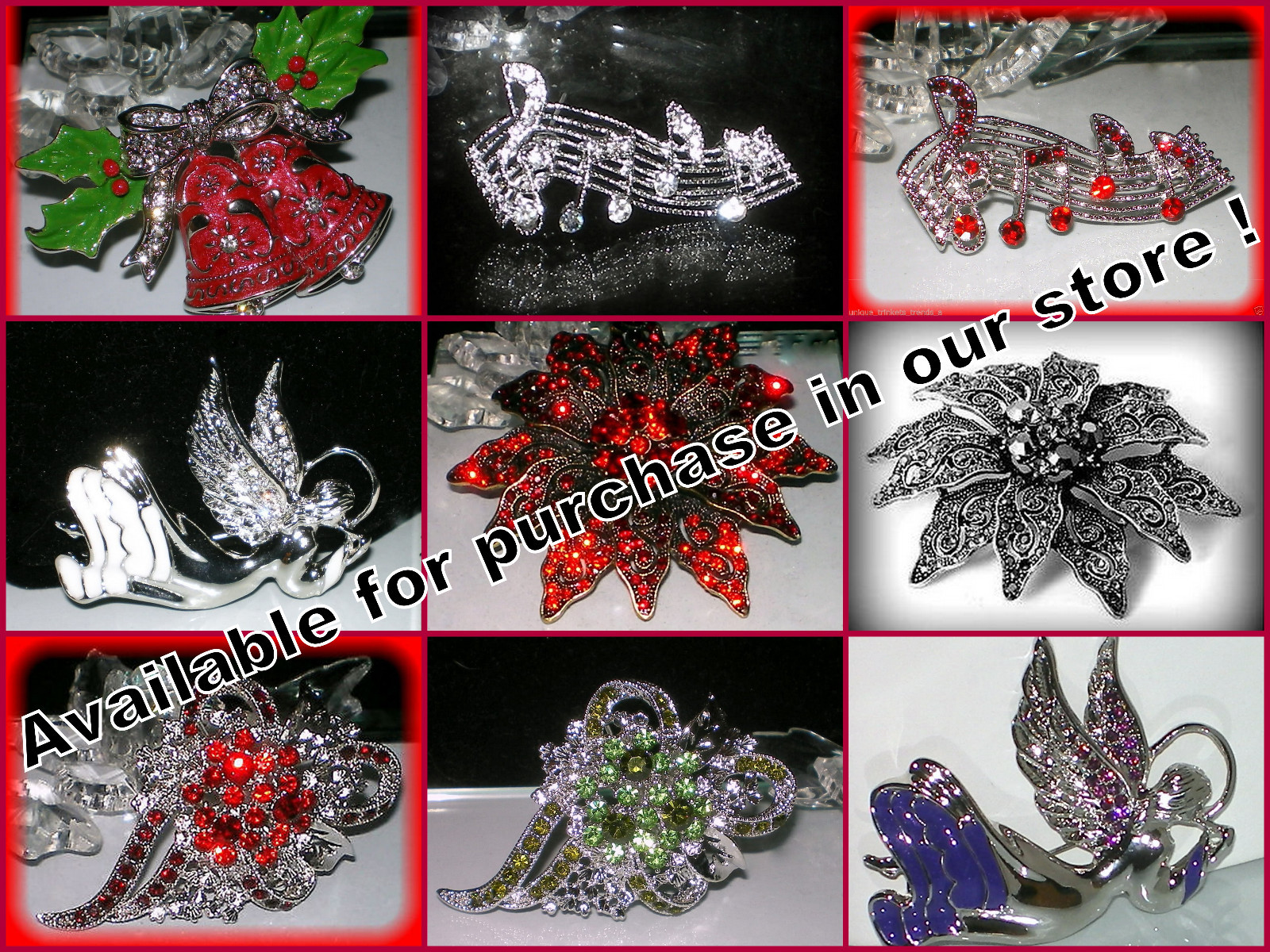 CLEAR RHINESTONE SILVER WHITE GOLD PLATED 5 POINT STAR PIN BROOCH CHRISTMAS GIFT