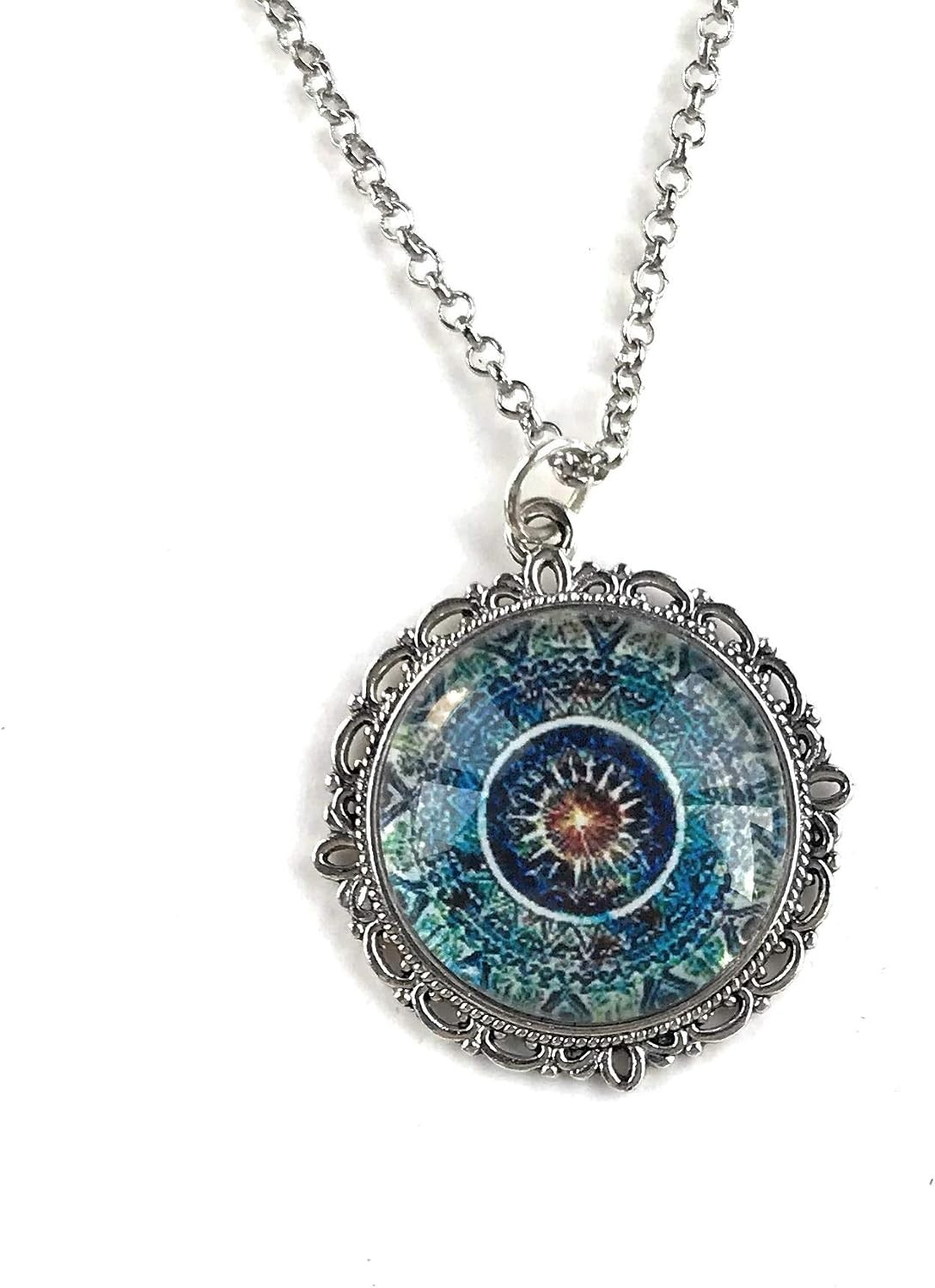 Stunning Blue Mandala Necklace – Artisan Handmade Jewelry for Special Occasions