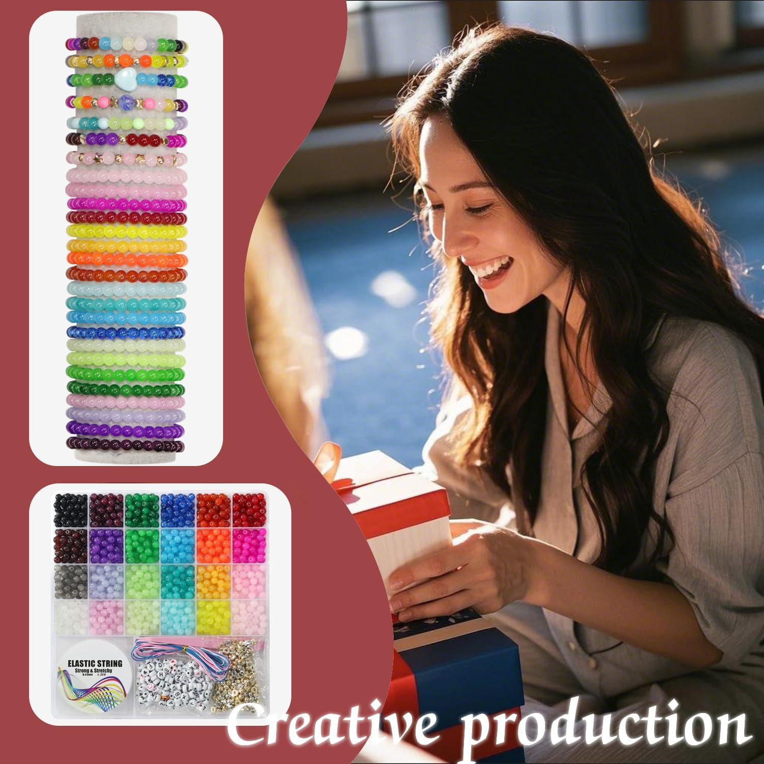6mm Glass for Bracelets 1400pcs 24 Colors Round Crystal Glass Bracelet