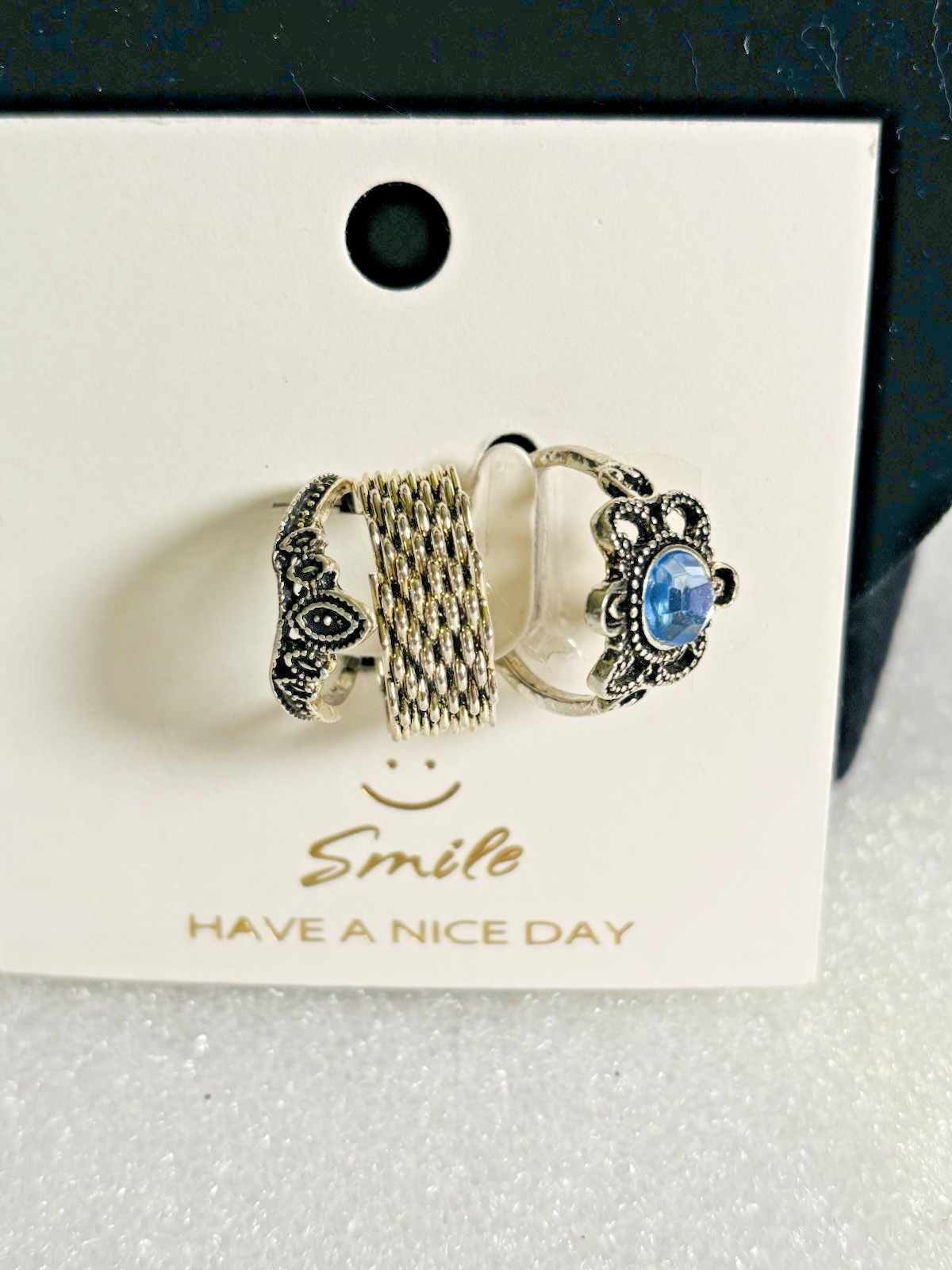 7pc Women Boho Silver Tone Ring Set Snake Elephants and Other Fashion Styles