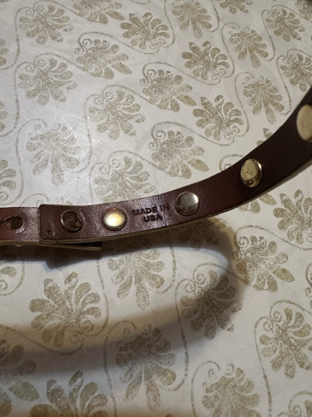 Tory Burch signature monogram Leather Bracelet Made in USA 15”long