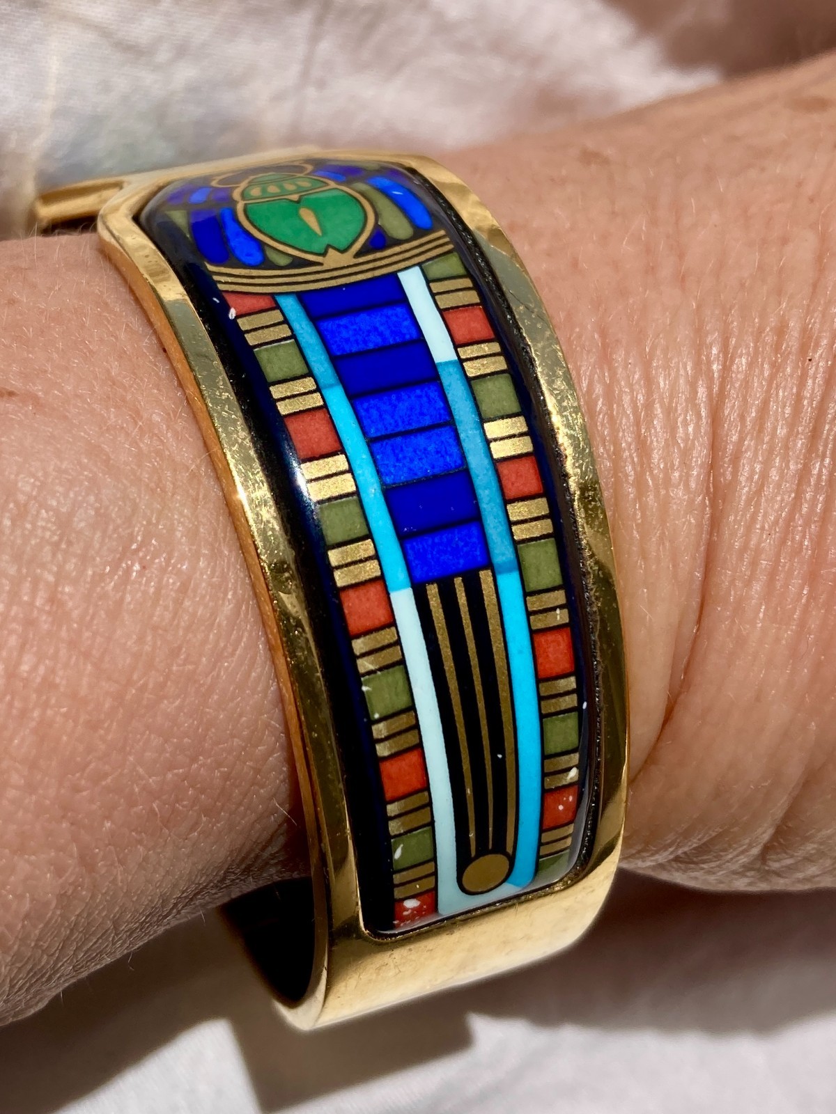 VTG Michaela Frey Team (FREYWILLE) Contessa Egyptian 🪲 Scarab Bracelet 24K