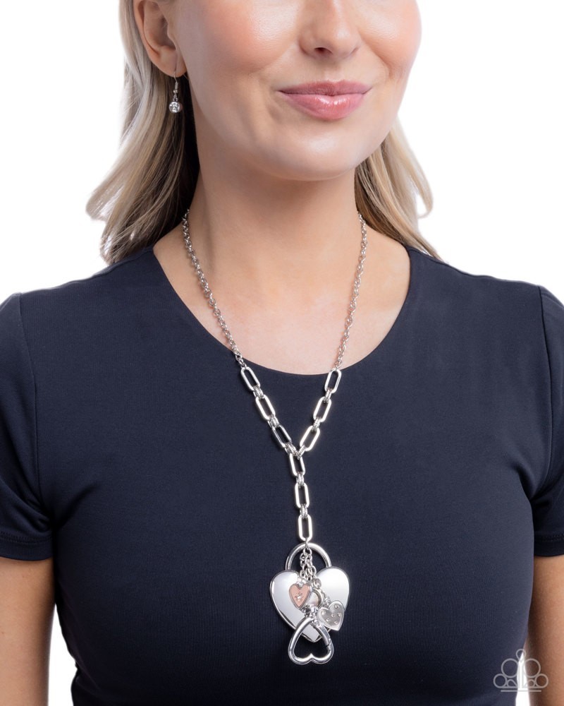 Paparazzi Elegant Empathy – Multi – Rhinestone- Heart – Padlock – Star – Lanyard