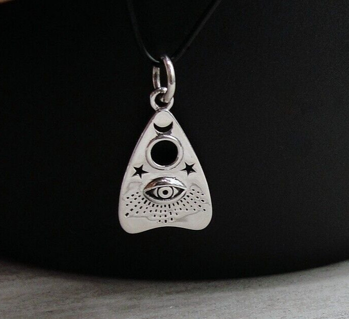 925 Sterling Silver Ouija Board Planchette Charm – All Seeing Eye Pendant NEW