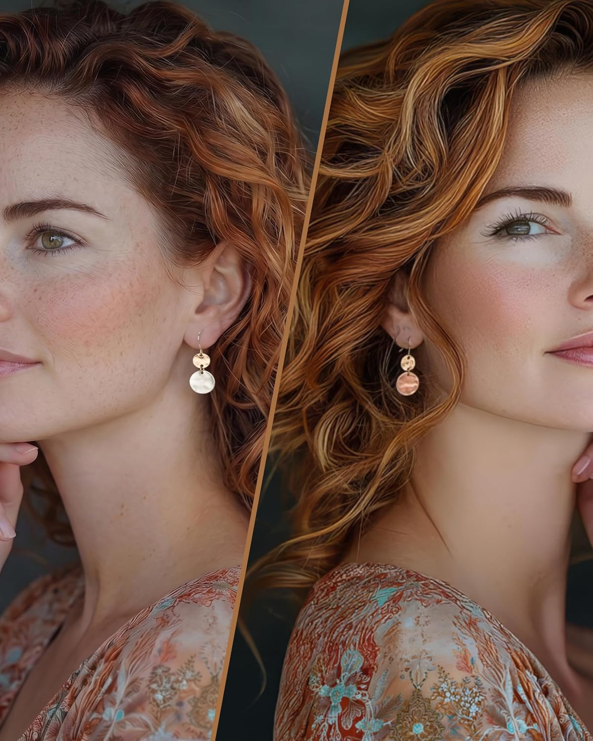 Earrings for Women – Tribal Handmade Mixed Metal Earrings, Hoop Dangle – Lightwe