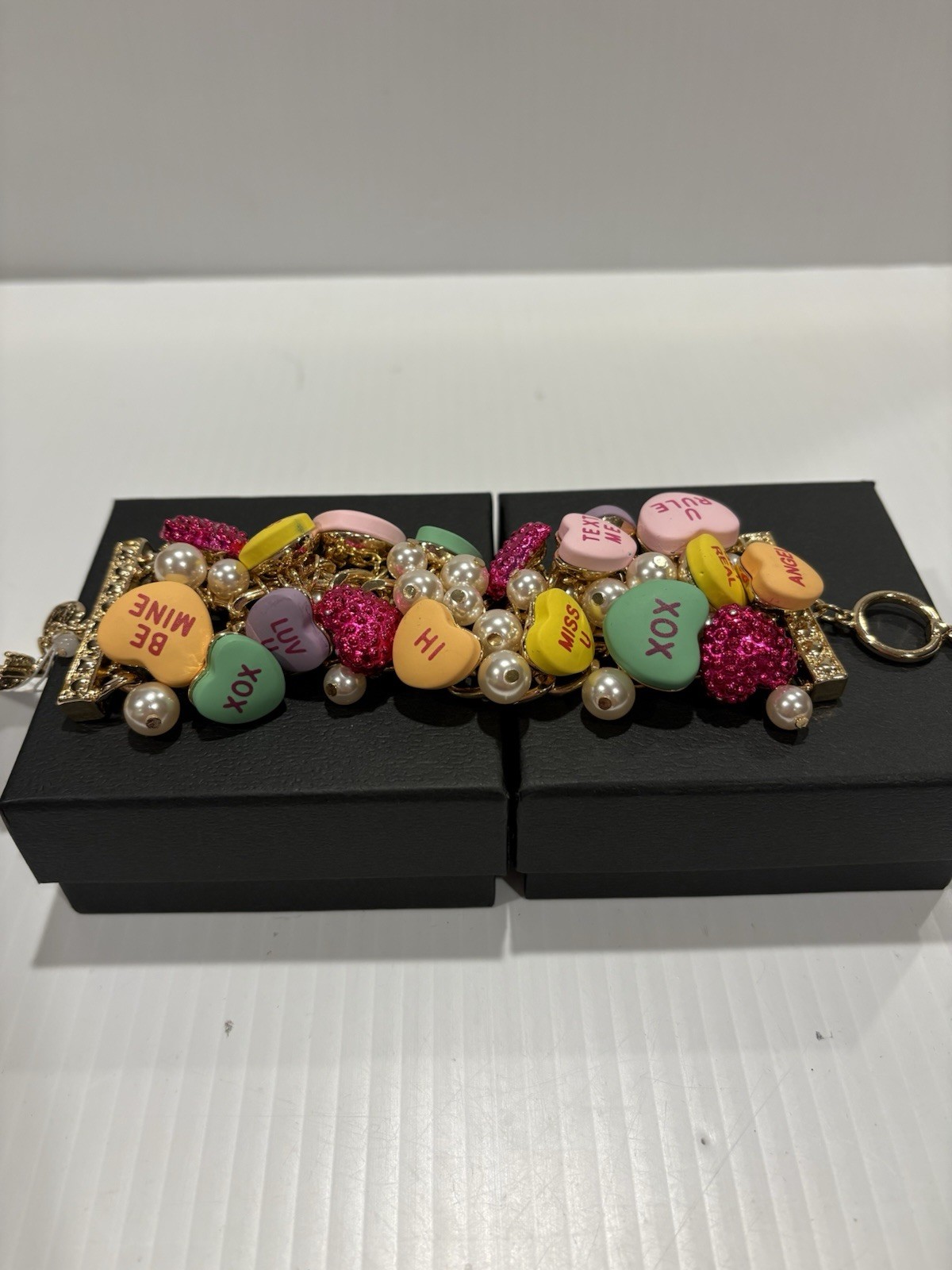 Betsey Johnson Bracelet Valentines Heart Shape Bib Statement New $148 MSRP