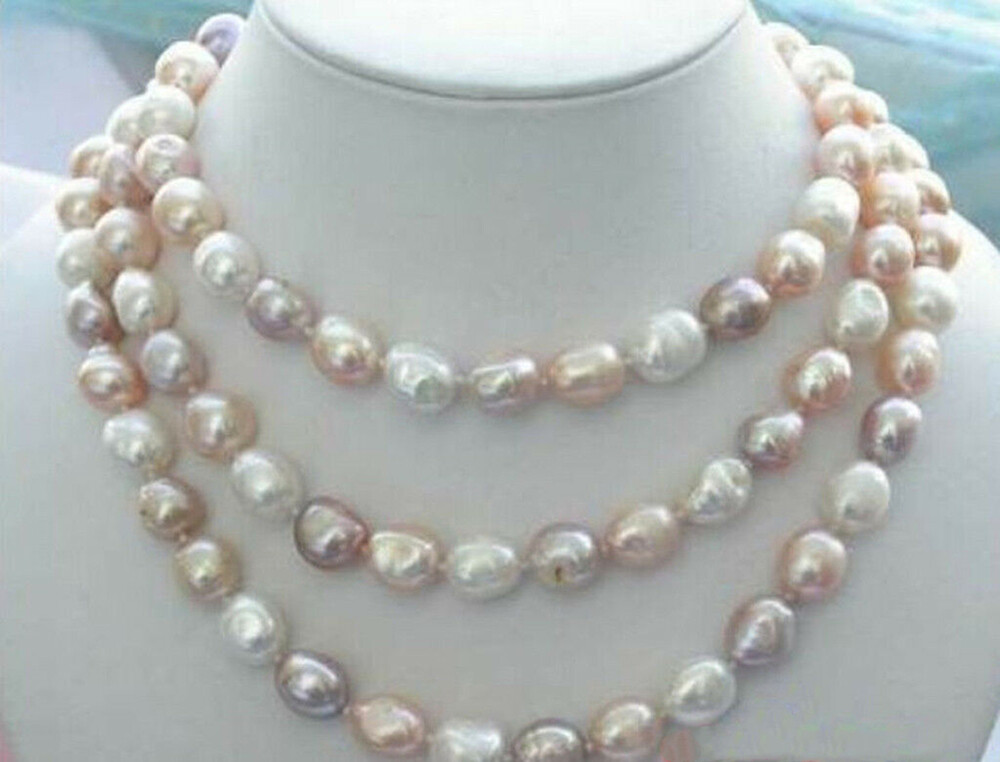 Natural 7-8/8-9/9-10mm Multi-color Freshwater Baroque Pearl Necklace 14-48 inch
