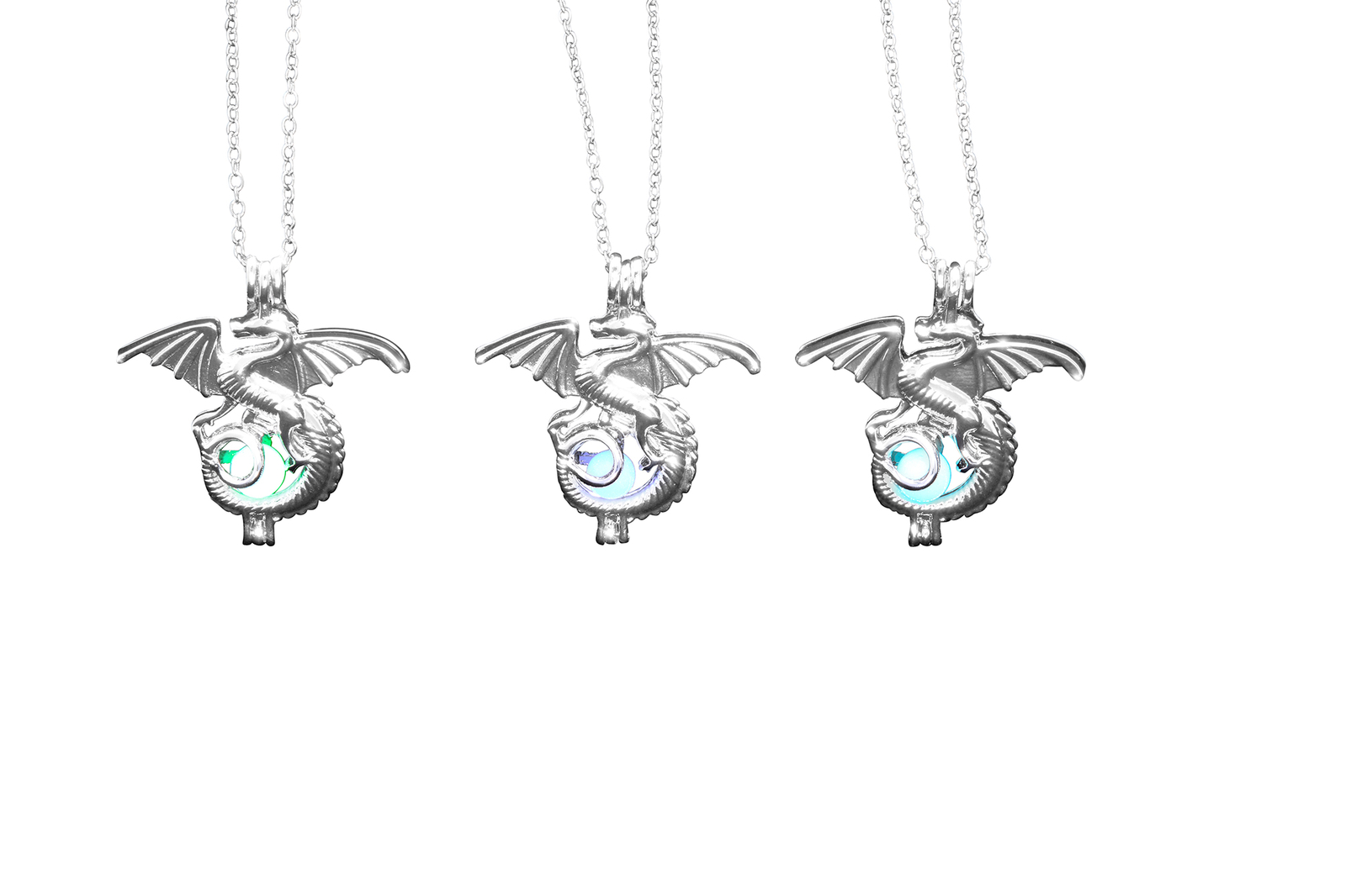 AlterImage Jewelry Majestic Medieval Dragon Glow In The Dark Necklaces Set of 3