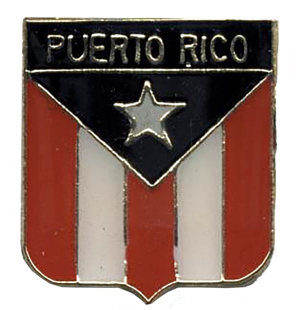 Puerto Rico Flag Shield Bike Motorcycle Hat Cap Lapel Pin HP4750