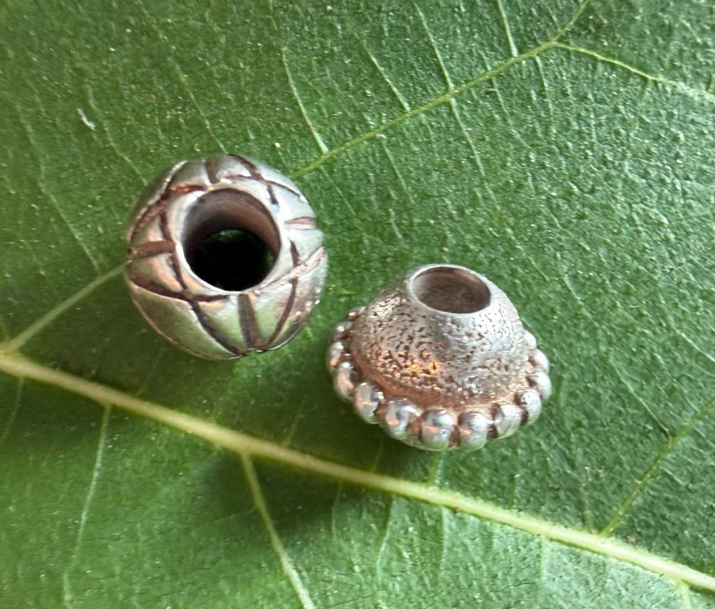Retired Two Lot of Trollbeads charms- the Planet and Petanque- unbranded!