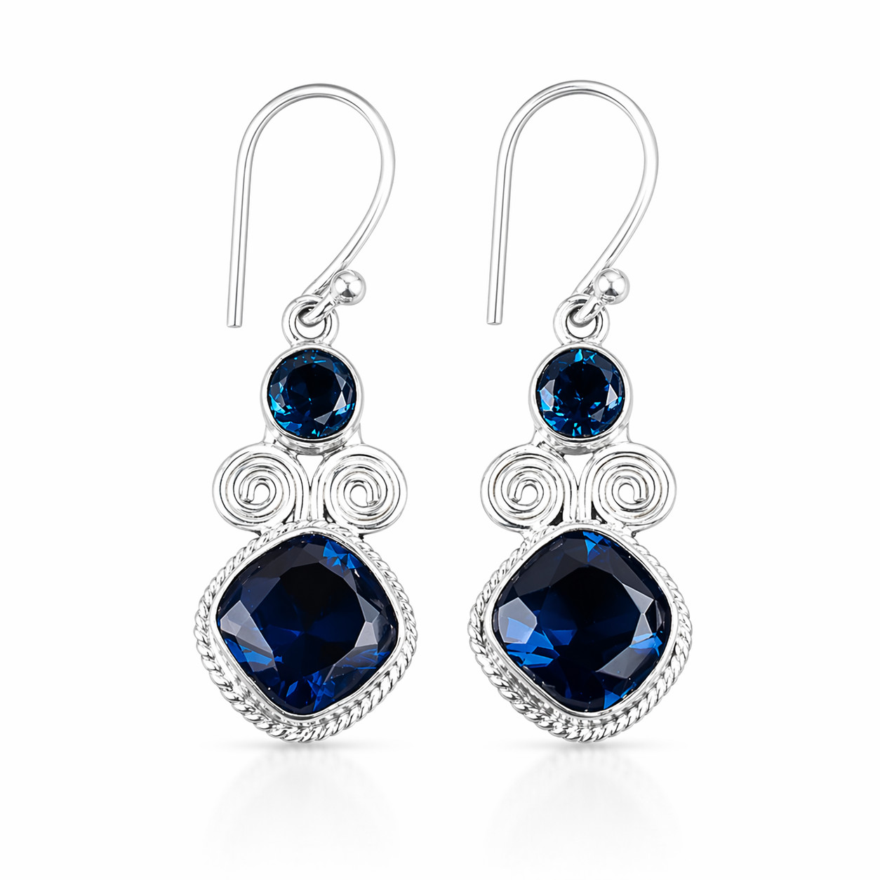 London Blue Topaz Sterling Silver Jewelry Handmade Handmade Earrings For Mother