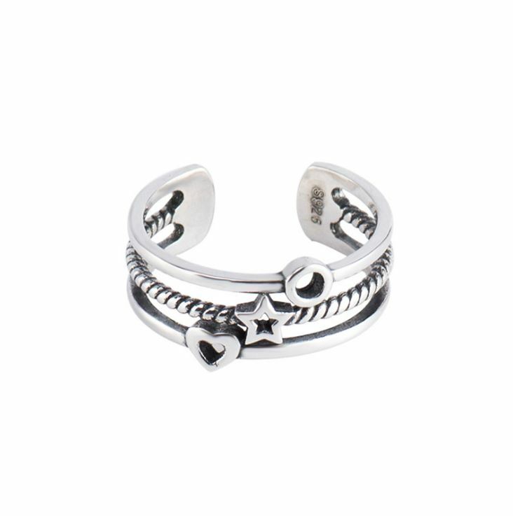 S925 Sterling Silver TOE Ring Adjustable Open MIDI Knuckle Top Finger US SELLER