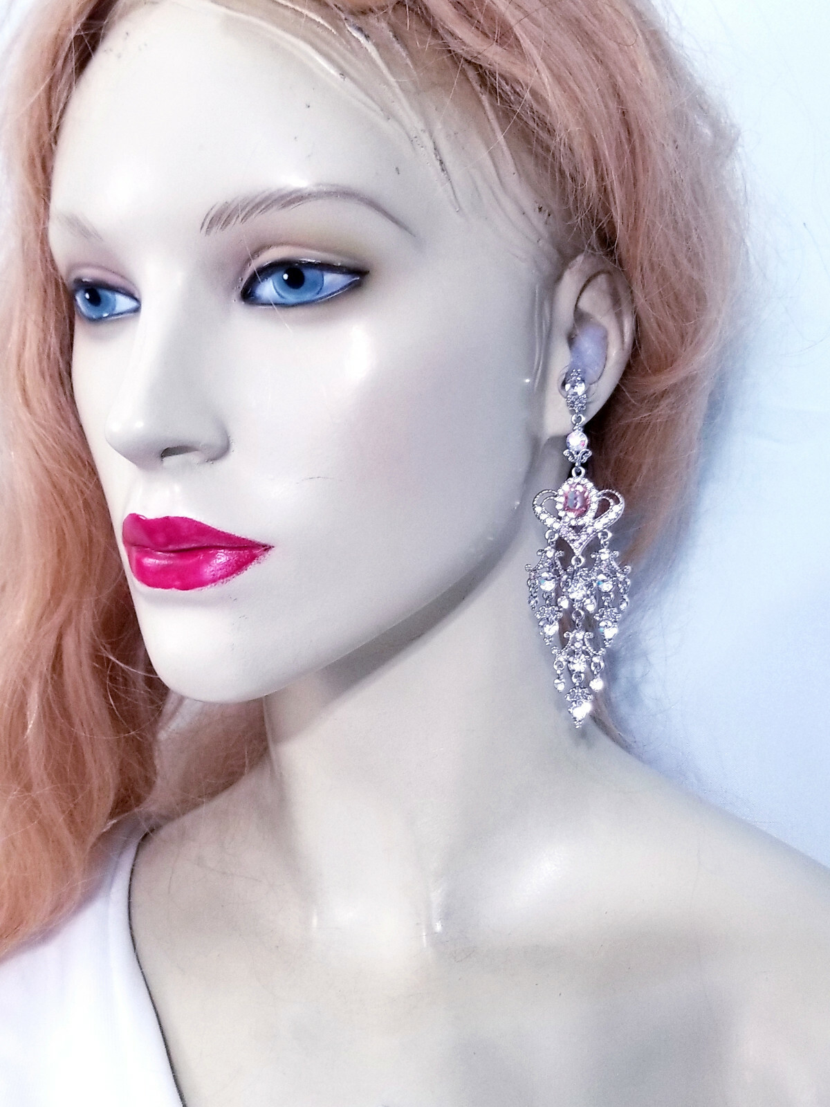 Chandelier Drop Earrings, 4 Inch Bridesmaid Earrings, Prom Pageant Jewelry