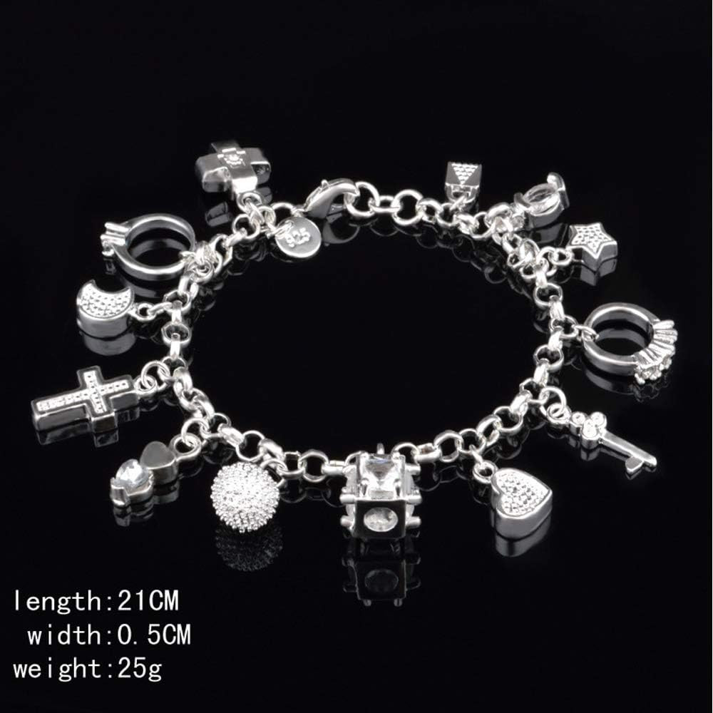 S925 Silver Thirteen Hanging Pieces Bracelet for Women Gift Bracelets & Bangles