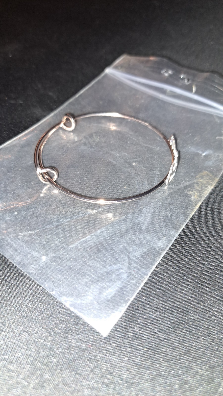 Silver Tone Round Bracelet w/ “Ariella” Script Charm, Latch Back