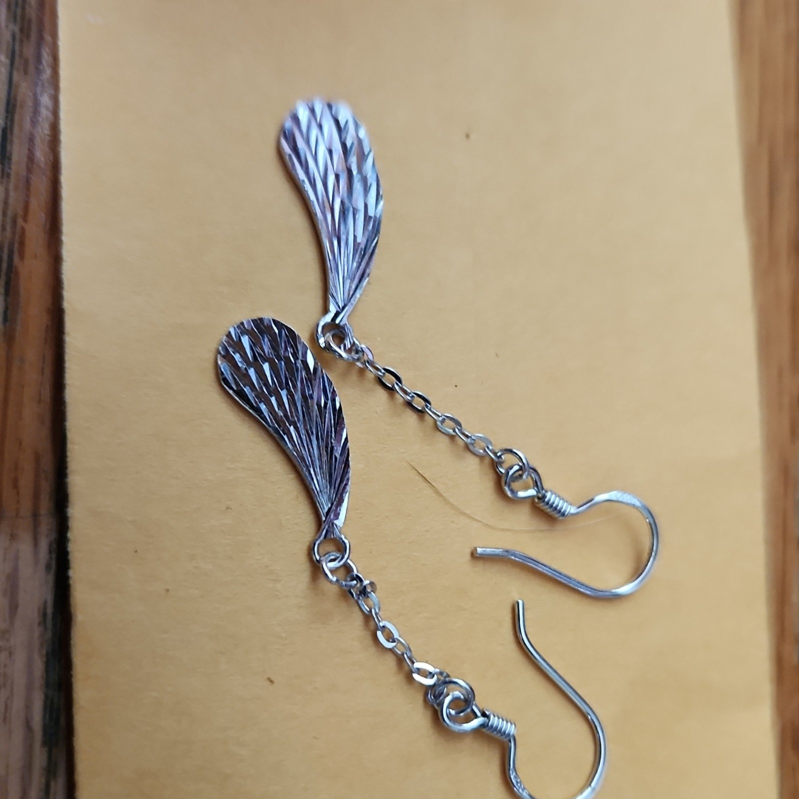 Silver Tone Textured Teardrop Dangle/Drop Hook Earrings, No Stone