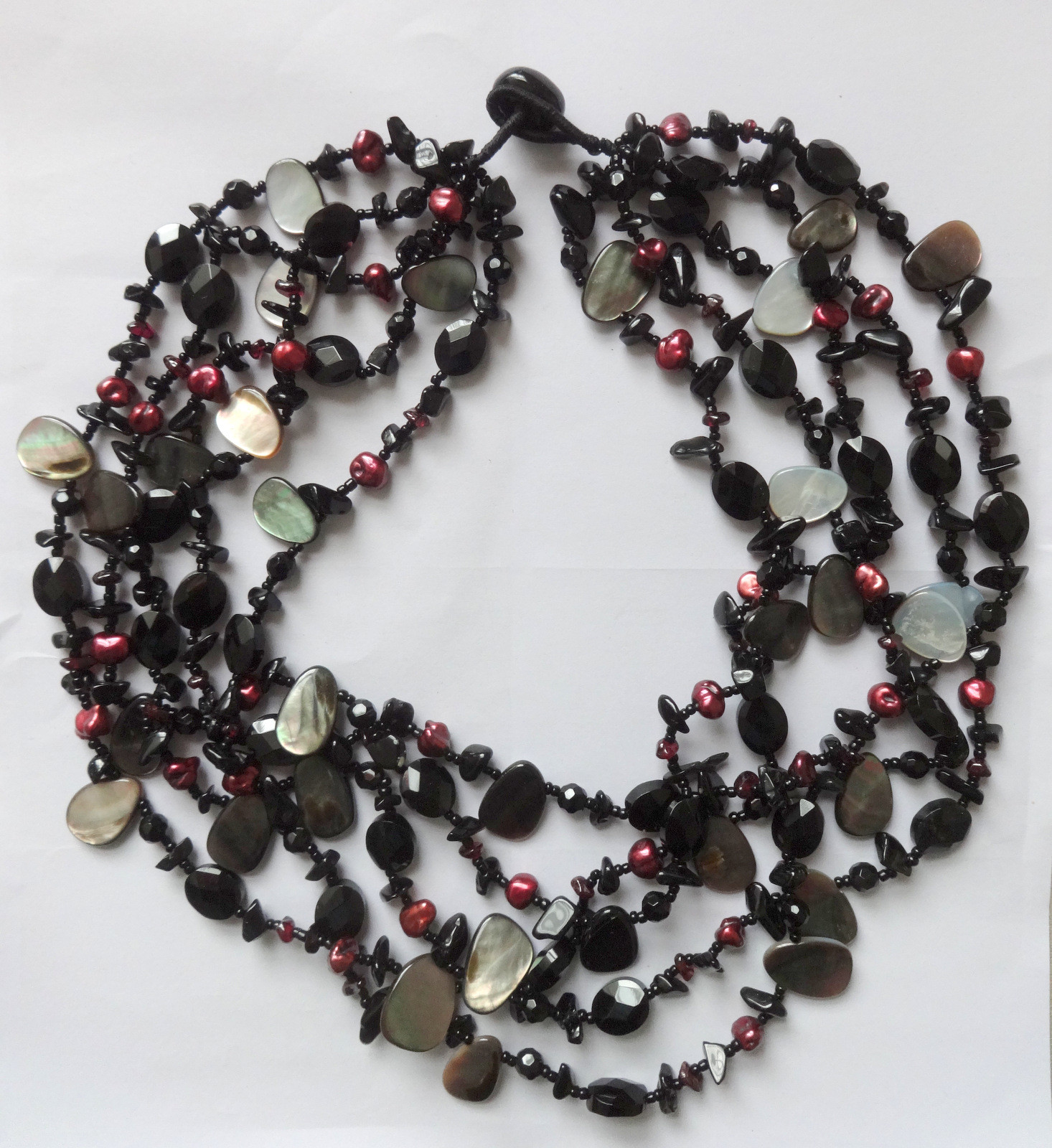 Multi Strand Pearl and Gemstone Necklace