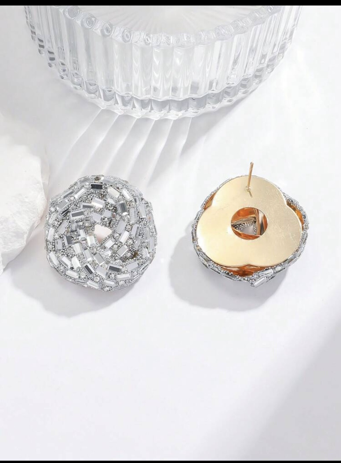 Luxurious Silver Color Full Diamond Design earrings for women