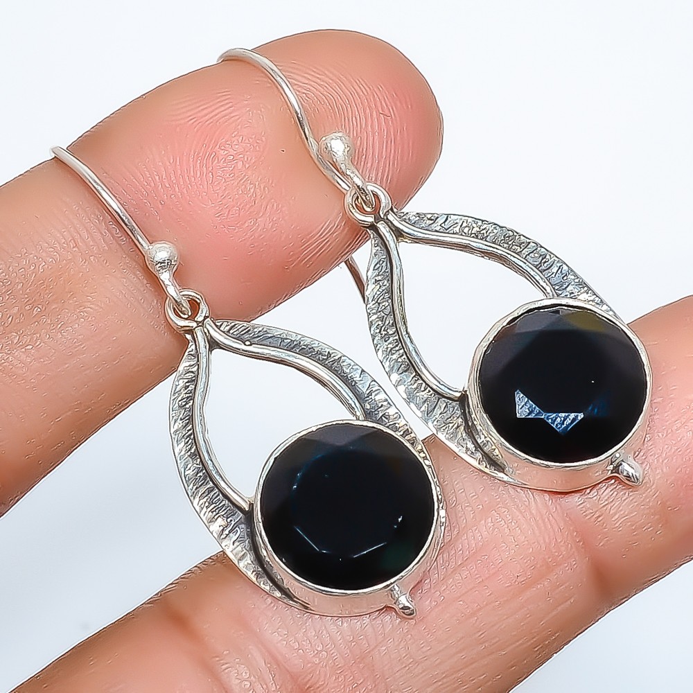Black Onyx 925 Silver Plated Earring 1.76″ E6097-58