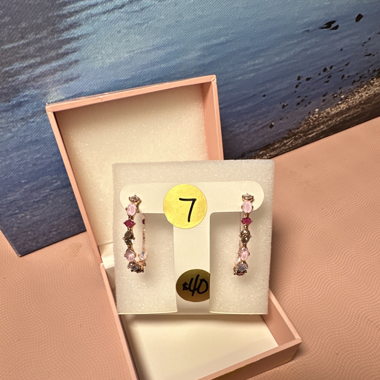 Rose Gold Plated ER88522 Jewel Candy