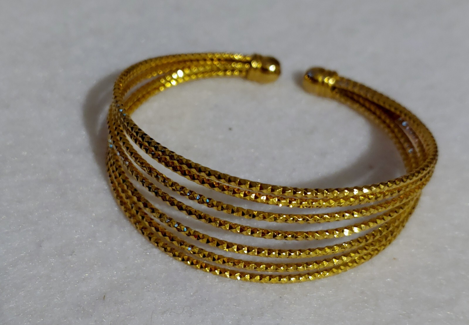New – Without Tags – Bangle Bracelet Multi Strand Gold Tone – 2 1/4 in Dia