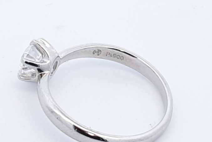 0.54ctw Diamond Solitaire Ring In Platinum 3.2 Grams Size 6 Eb0126prxde